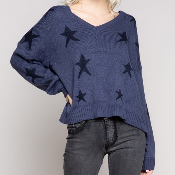 POL Sweaters - POL Indigo Blue Sweater